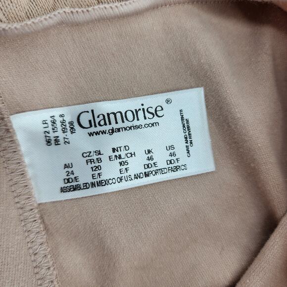 Glamorise Nude Clasp Front Wire Free Full Coverage Bra Size 46DD - Picture 2 of 3